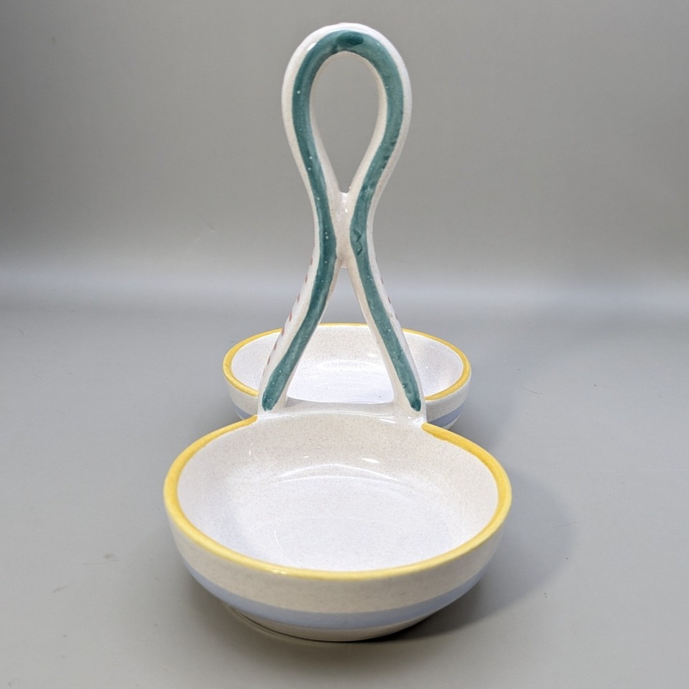 Vintage Ceramiche Deruta Italy Raffaellesco Oil Vinegar Cruet Set Hand Painted - Picture 9 of 13